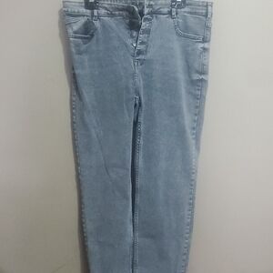 &denium Super Skinny High Waist Ankle Length Light Black Denim Jeans Size 14